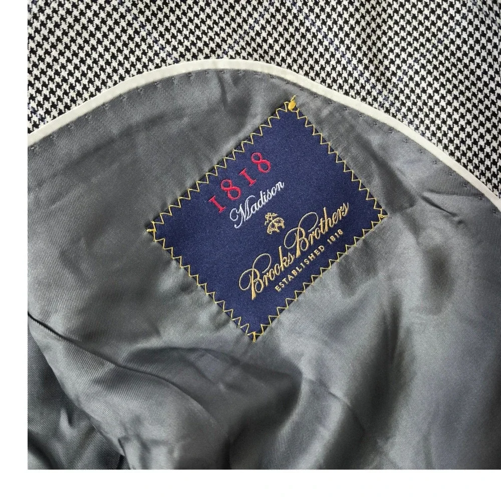 Brooks Brothers 1818 Madison x E. Thomas Blazer 38S Silk Wool Herringbone Jacket